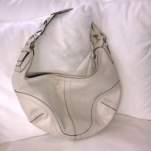 COACH Creamy ivory braided strap shoulder bag